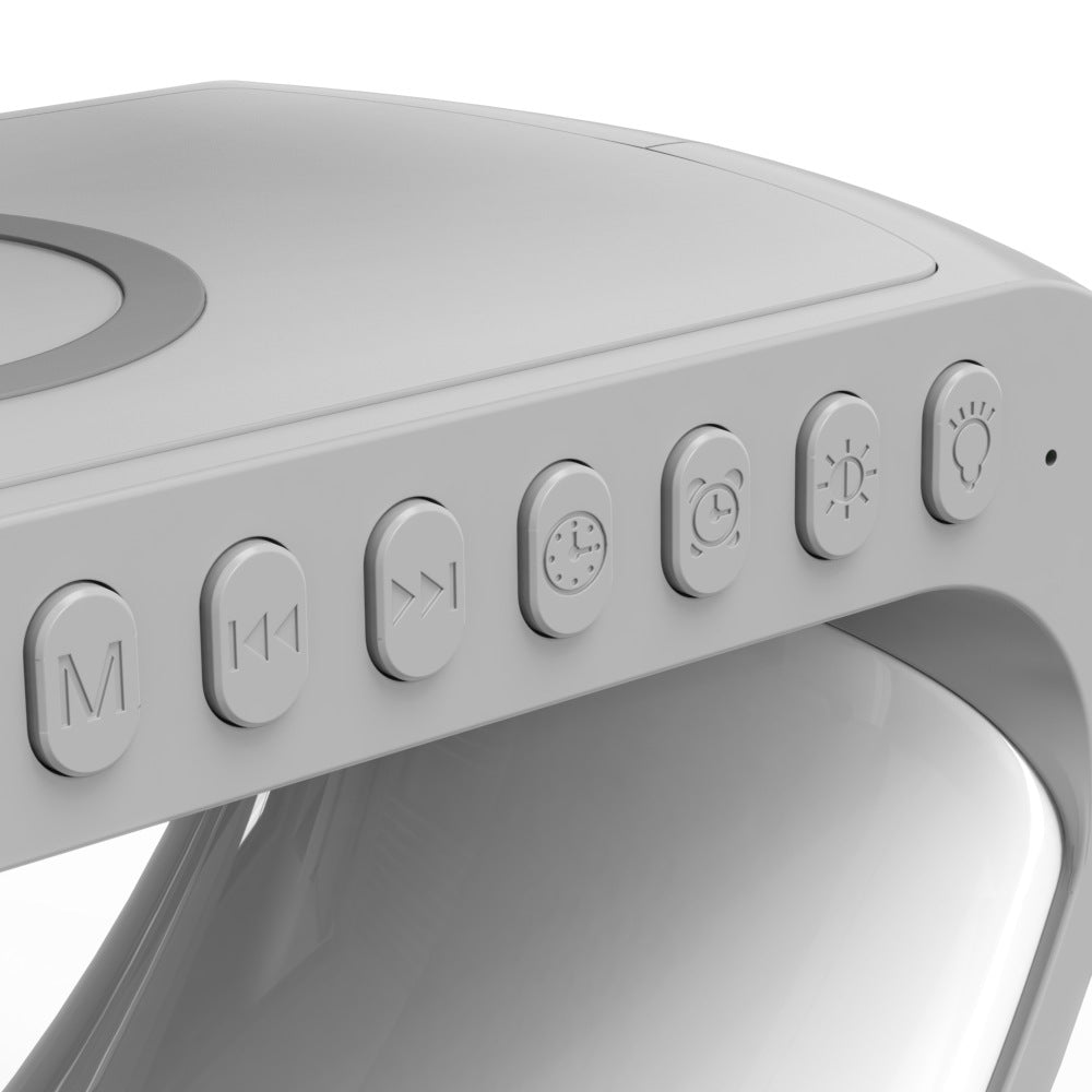 WAKE-UP LIGHT ATMOSPHERE - Multifunktionale LED-Atmosphärelampe mit Weck- und Ladefunktion & Bluetooth-Lautsprecher (inkl. App)