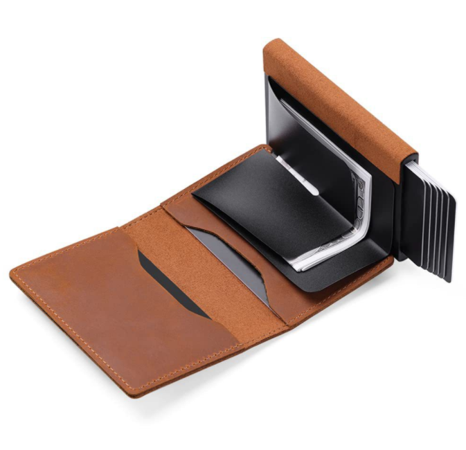 MEN'S LEATHER Multifunktionelle Brieftasche mit AirTag