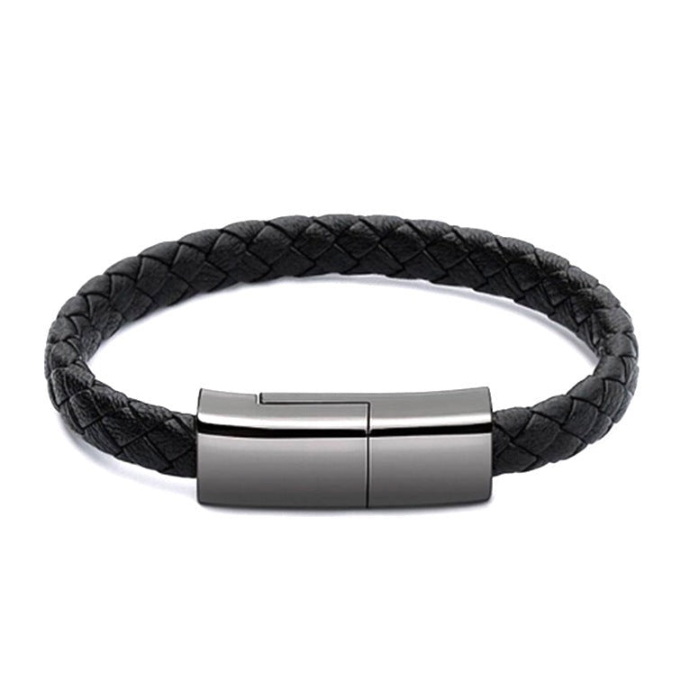 CHARGER BRACELET Lederarmband mit integriertem Ladekabel