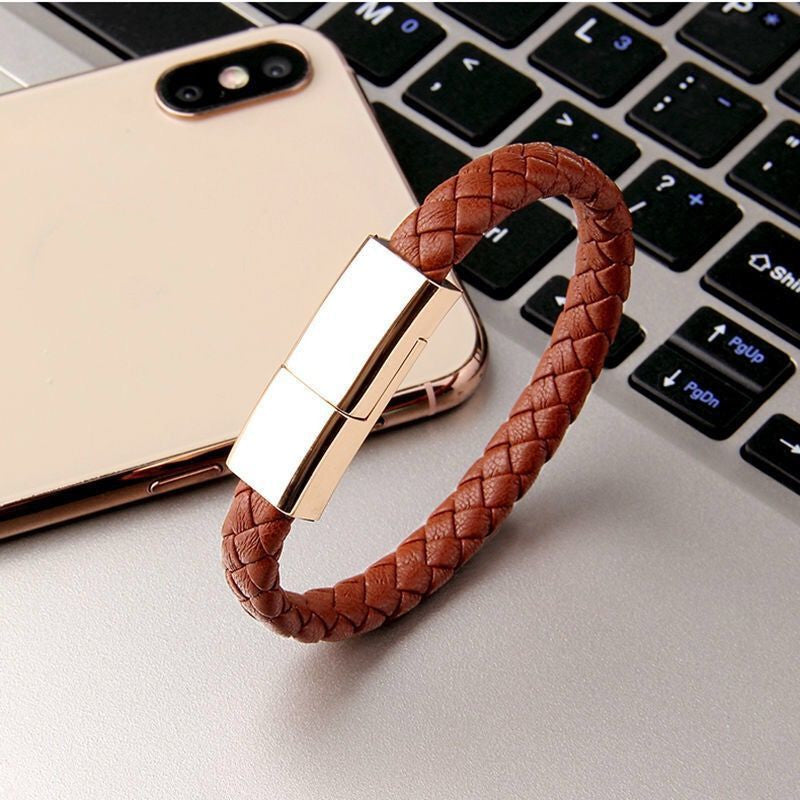 CHARGER BRACELET Lederarmband mit integriertem Ladekabel